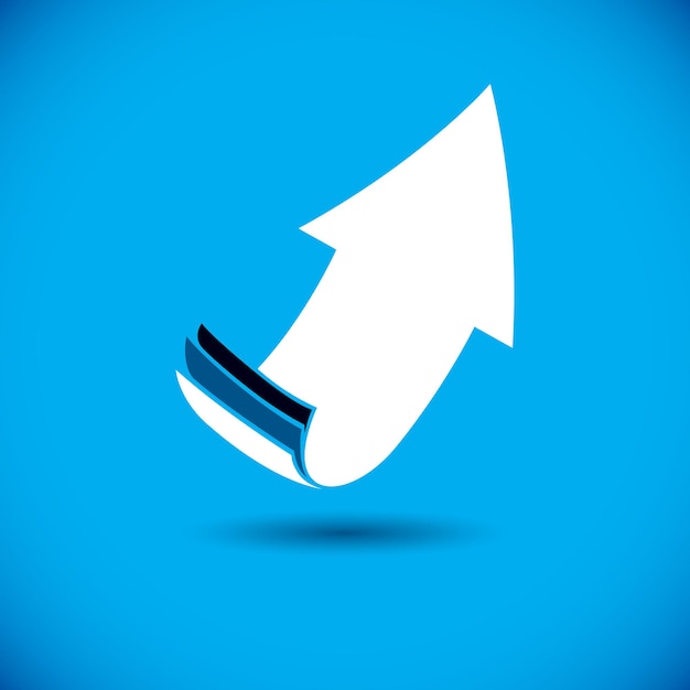 Vector rising arrow. Company increasing  concept. Business abstract logo.