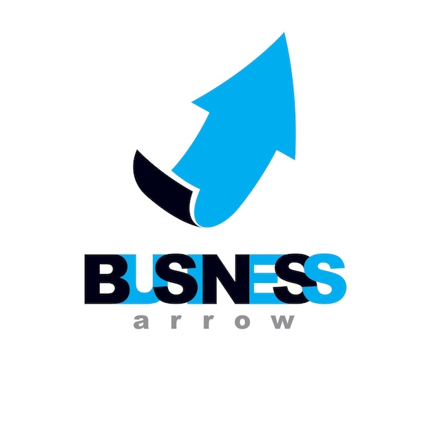 vector rising arrow. corporate development logo isolated on  white background. company growth concept.