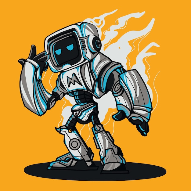 Vector robot illustration tshirt design