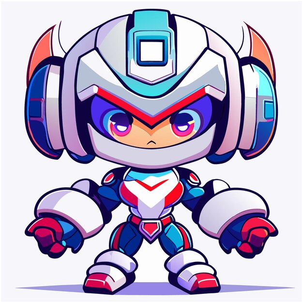 Vector Robot Mascot Emblem in Vector Format