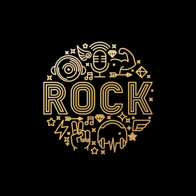 Vector rock music concept 