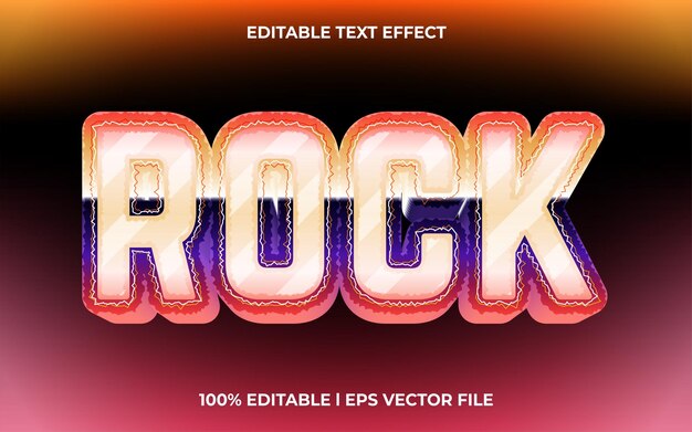 ベクター ロック テキスト効果編集可能なビデオ カバーとバナー テキスト スタイル 3 d タイポグラフィ テンプレート