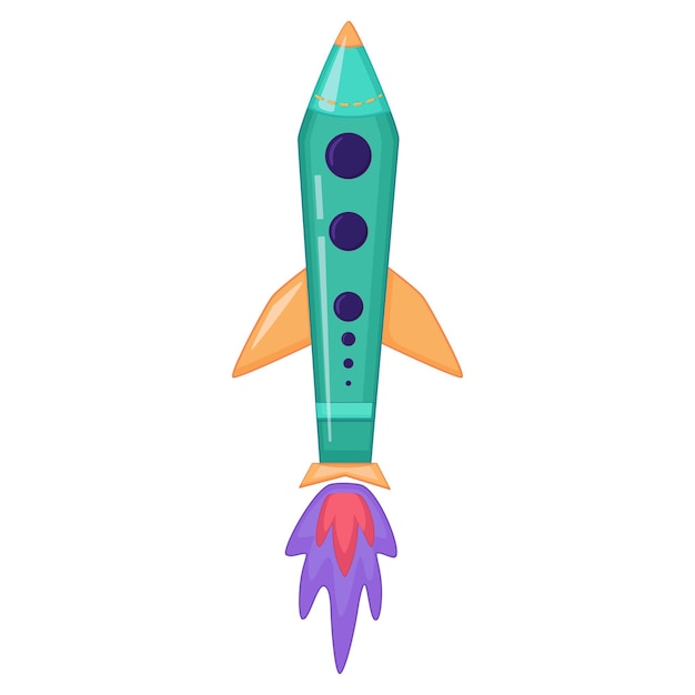 Vector vector rocket cartoon style