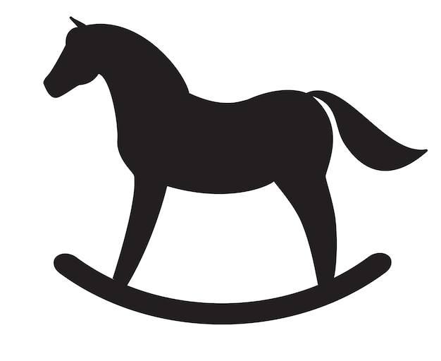 Vector rocking horse silhouette