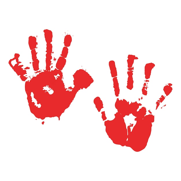 Vector rode bloedige handstempel verf hand afdruk