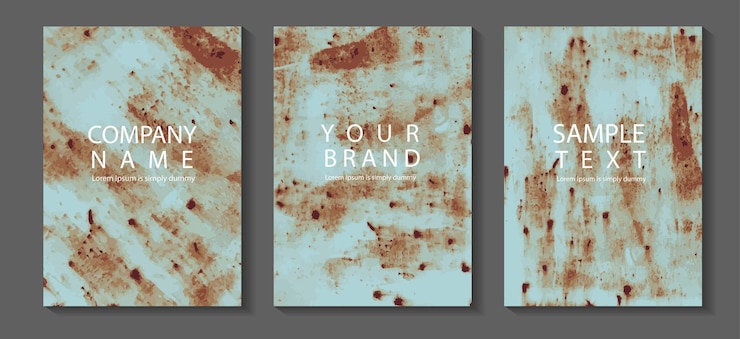 Vector vector roestige metalen textuur achtergrond in a4-formaat voor ontwerp werk pagina cover boek presentatie brochure lay-out en flyers poster sjabloon