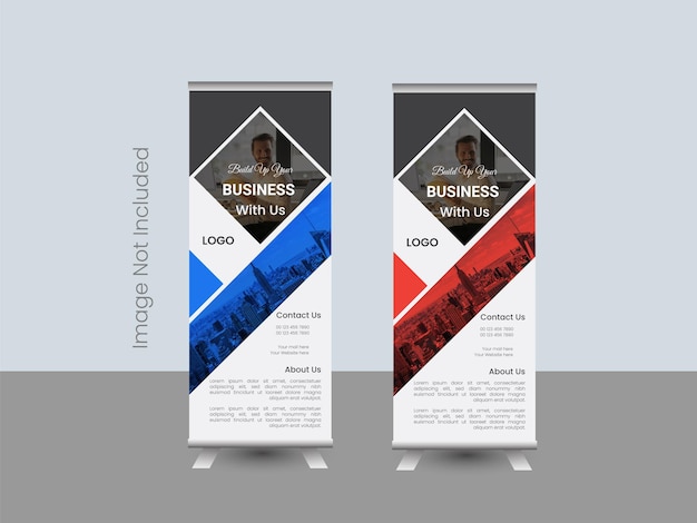 Vector roll up banner ontwerp sjabloon