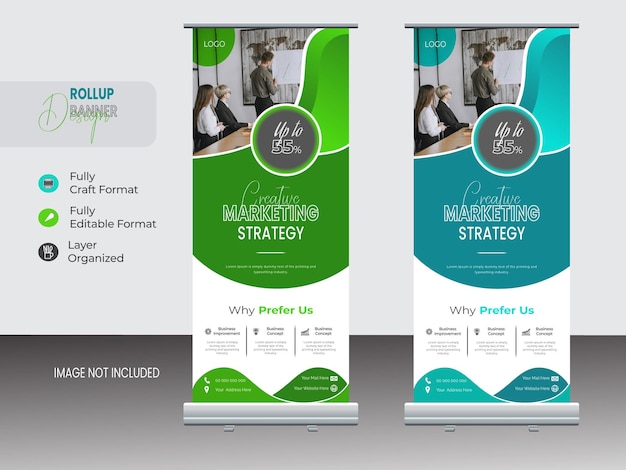 Vector roll up template design
