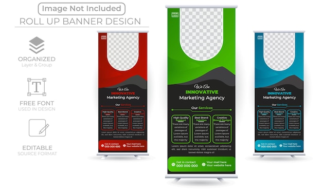 Vector vector rollup banner design template