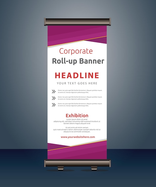 Vector vector rollup banners template with business presentation design template