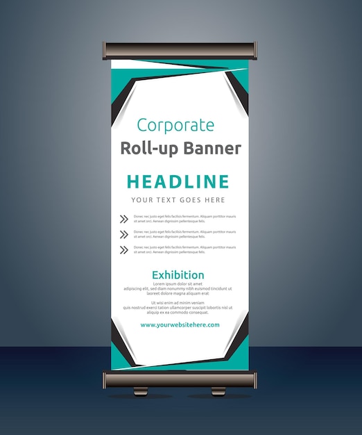Vector vector rollup banners template with business presentation design template