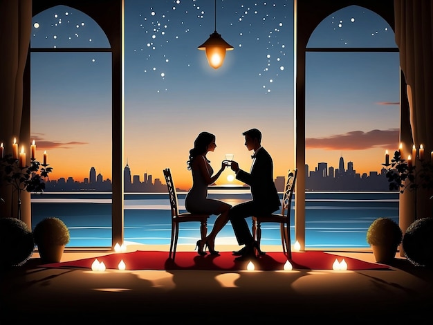 Vector romantic couple