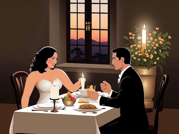 Vector romantic couple