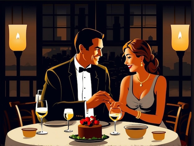 Vector romantic couple