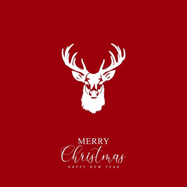 Vector rood vrolijk kerstfeest minimale moderne festival kaart ontwerp