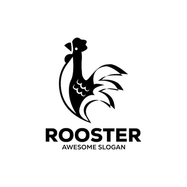 Vector rooster semplice mascotte illustrazione del design del logo