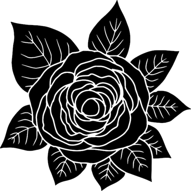 Vector rose flower silhouette design