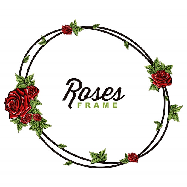 Vector of roses frame