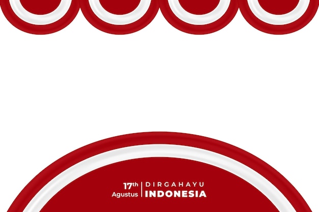 Vector round background Indonesia independence day greeting card design