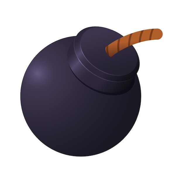 Vector vector round black bomb realistic style