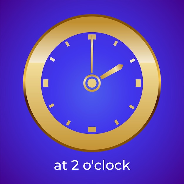 Vector round clock display showing 2 oclock