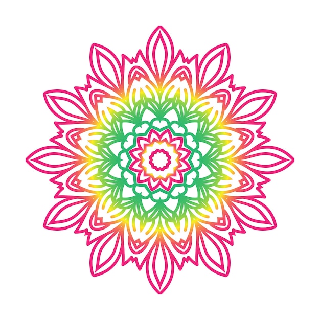 Vector round mandala design for coloring pages in lineal style