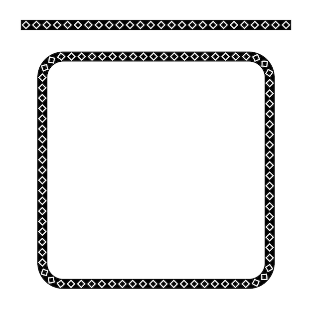 Вектор с закругленными углами, квадратная черная рамка, изолированные на белом