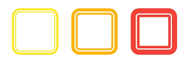 Vector Rounded Rectangle Shape Icon Set