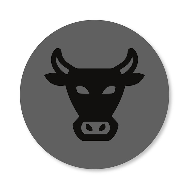 Vector vector rundvlees vlees pictogram geïsoleerd op witte achtergrond koe eenvoudig logo