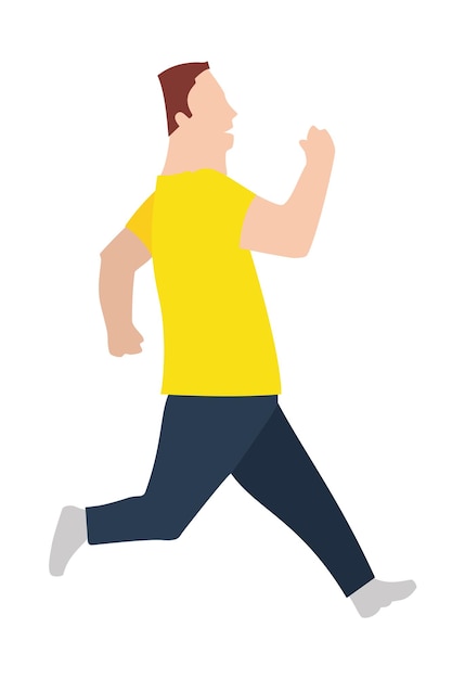 Vector running man in flat design style Sport Run Active fitness