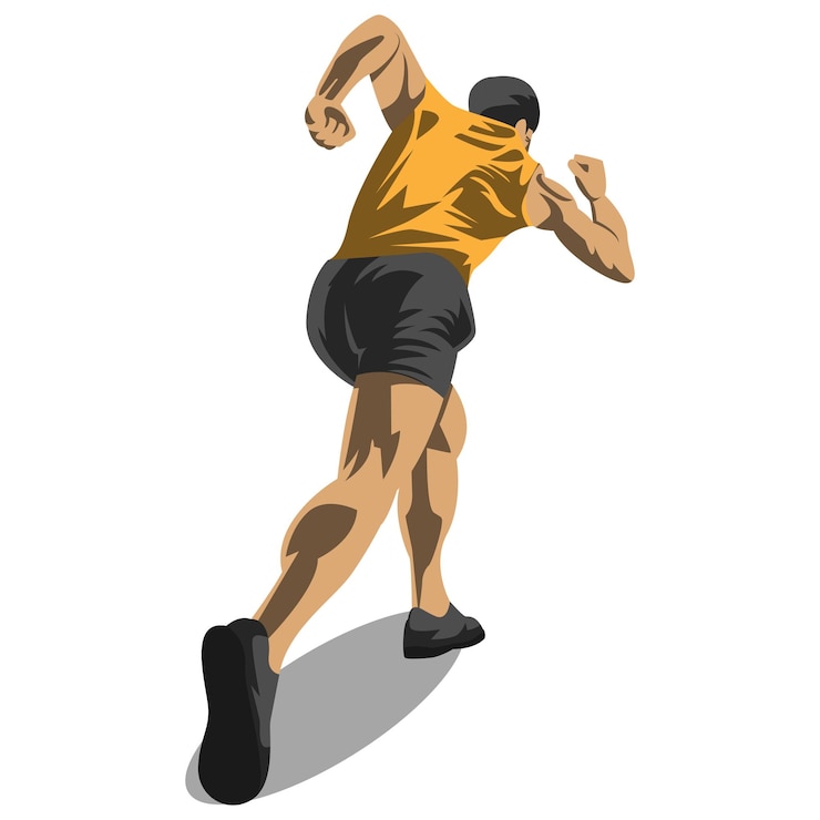 Vector vector of a running man seen from behind
