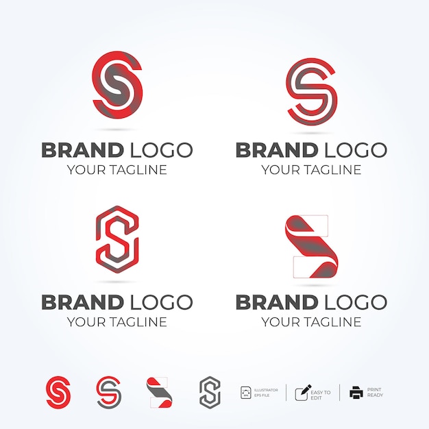 vector s letter minimalist creative business company logo design free icon