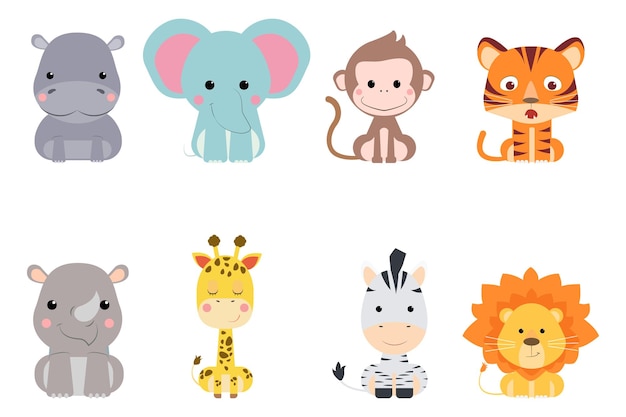 Vector safari animal collection
