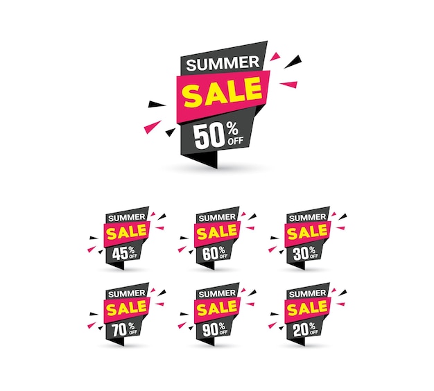 Vector sale banner sticker vector shopping clipart set