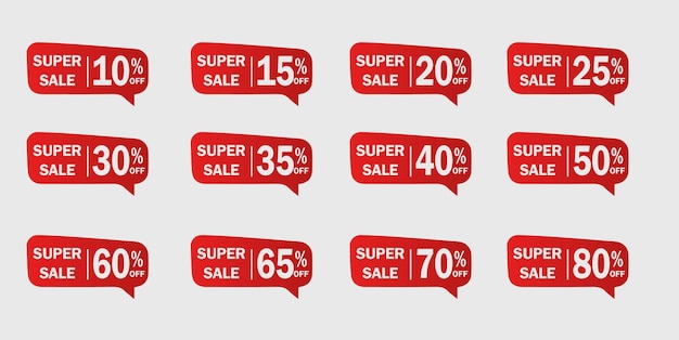 Vector sale label set with discount