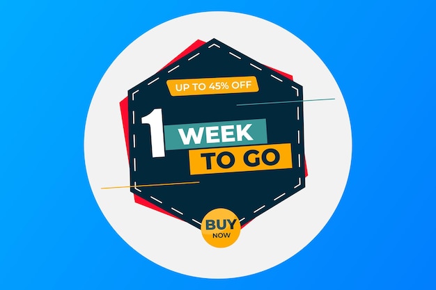 Vector sales one week to go sale offer design