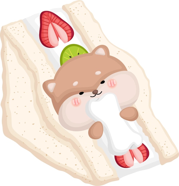 A vector of a sando sandwich dog