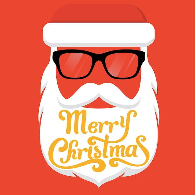 vector santa claus warm red Background Christmas mask