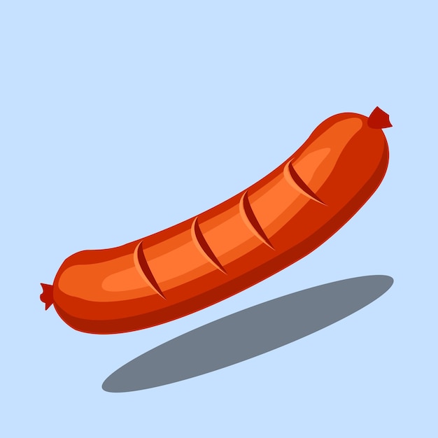 Vector sausage cartoonstyle illustration