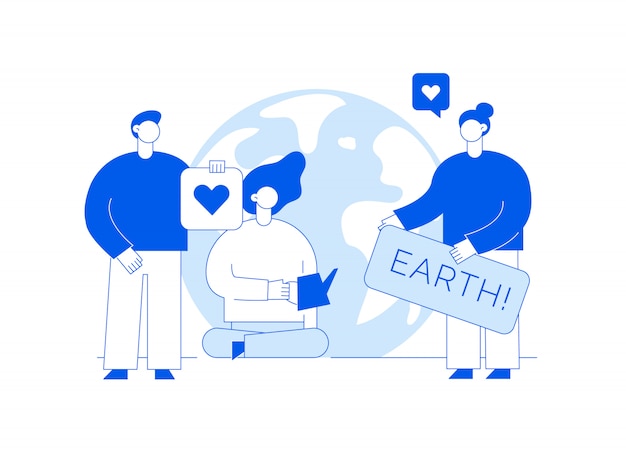 Vector save the planet illustration