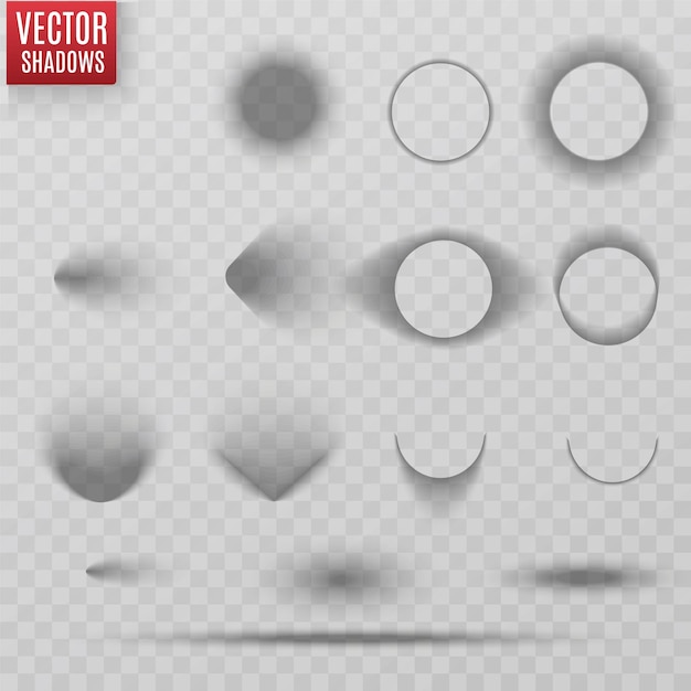 Vector schaduwen geïsoleerd transparante schaduw realistische afbeelding paginaverdeler met transparant
