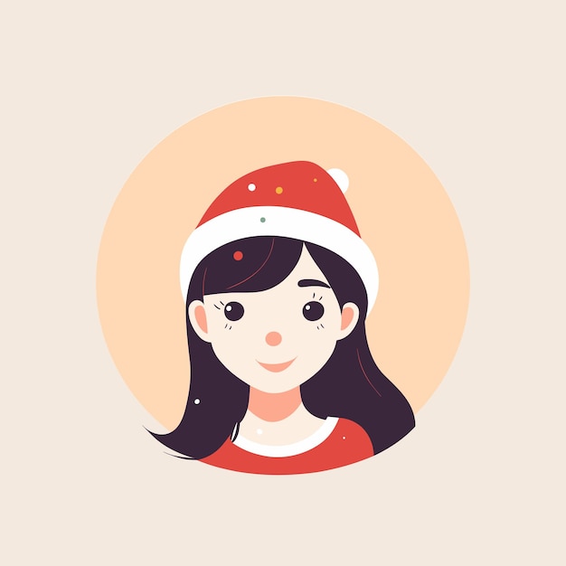 Vector schattig meisje in kerstman kostuum lach illustratie