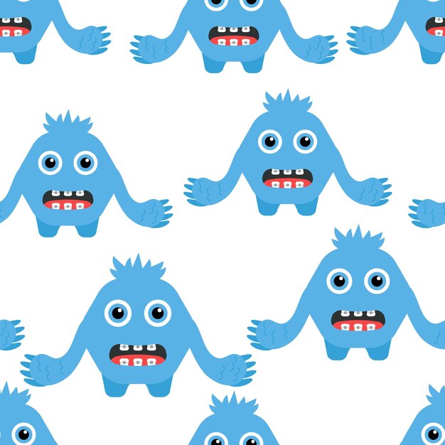 Vector schattig monster illustratie in vlakke stijl