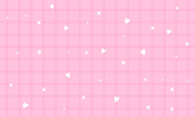 Vector vector schattig roze gingang geruit patroon met hart en ster achtergrondbehang