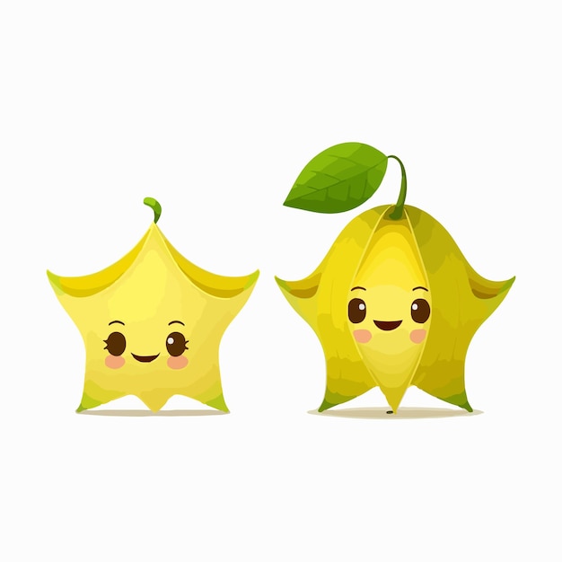 Vector schattig starfruit cartoon-stijl