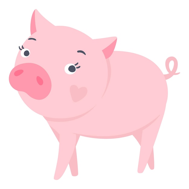 Vector vector schattig varken. grappige dieren. varkens illustratie geïsoleerd op wit. symbool van 2019 op de chinese kalender. kinderen afdrukken.