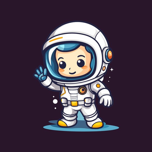 vector schattige astronaut cartoon vector pictogram illustratie