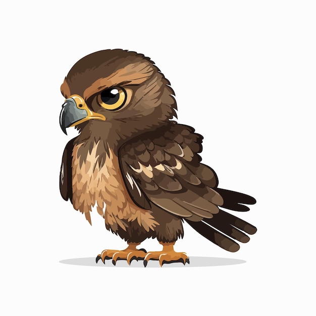 Vector schattige buizerd cartoon stijl