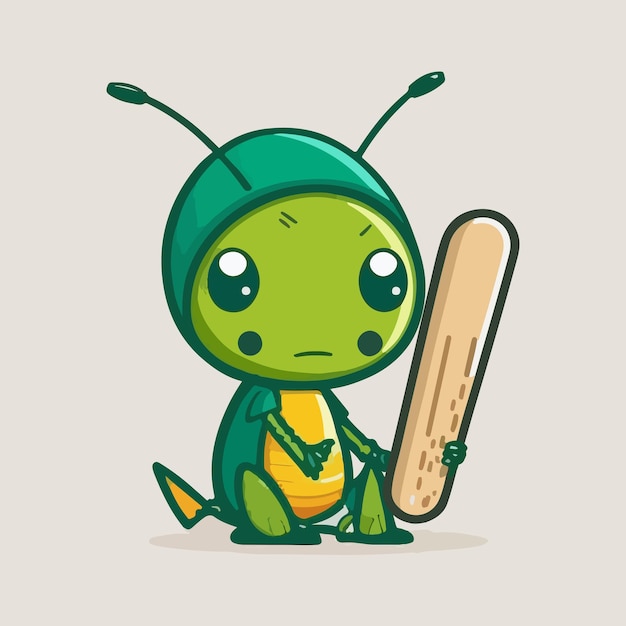 Vector schattige cricket cartoon-stijl