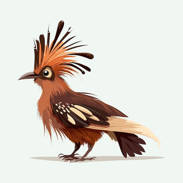 Vector vector schattige hoatzin cartoon stijl